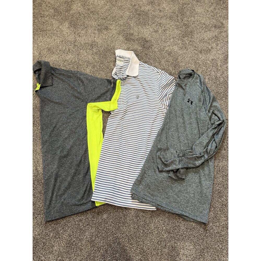 Nike Under Armour Izod Men's Large Shirt Lot Golf Polos & Long Sleeve Dri Fit